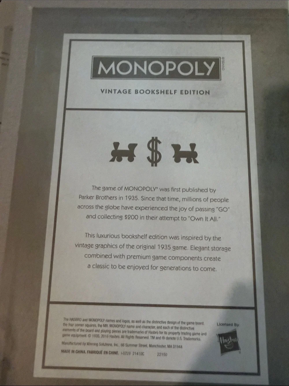 Monopoly Vintage Bookshelf Edition - Gray